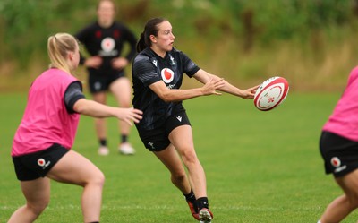 150725 - Wales Women Rugby training - Nel Metcalfe during a training session ahead of their two match tour against Australia   
