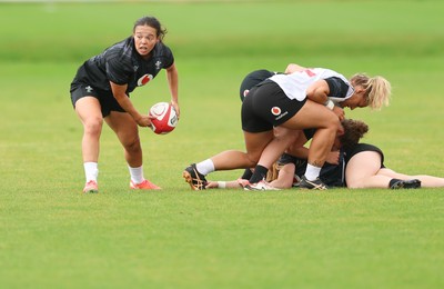 150725 - Wales Women Rugby training - Meg Davies during a training session ahead of their two match tour against Australia