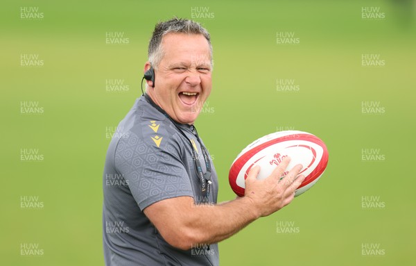150725 - Wales Women Rugby training - Shaun Connor, Wales Women attack coach, during a training session ahead of their two match tour against Australia