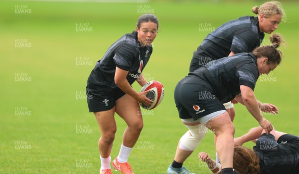 150725 - Wales Women Rugby training - Meg Davies during a training session ahead of their two match tour against Australia