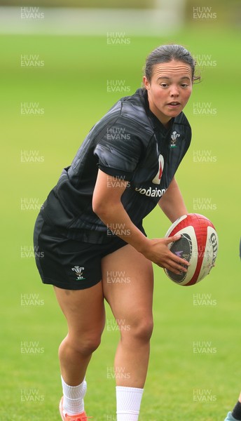 150725 - Wales Women Rugby training - Meg Davies during a training session ahead of their two match tour against Australia