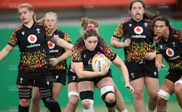 150825 - Wales Women Rugby Training - Gwen Crabb is tackled by Kate Williams during the final training session at their Vale headquarters before heading to Manchester for the start of the Women’s Rugby World Cup