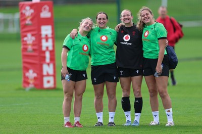 150926 Wales Women Rugby Training Session - Molly Reardon, Courtney Keight, Carys Cox and Natalia John during a training session ahead of the WXV matches against South Africa 