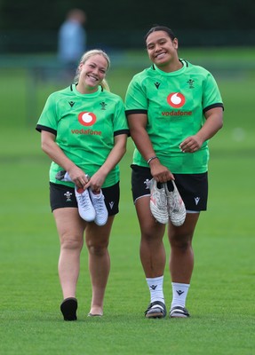 150926 Wales Women Rugby Training Session - Kelsey Jones and Sisilia Tuipulotu during a training session ahead of the WXV matches against South Africa 