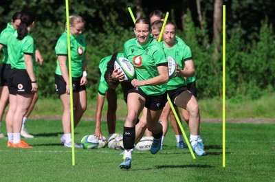 150926 Wales Women Rugby Training Session - Carys Cox during a training session ahead of the WXV match against South Africa 