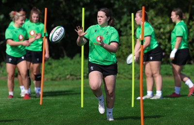 150926 Wales Women Rugby Training Session - Maisie Davies during a training session ahead of the WXV match against South Africa 