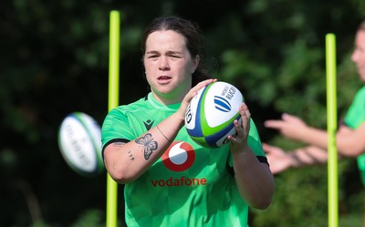 150926 Wales Women Rugby Training Session - Maisie Davies during a training session ahead of the WXV match against South Africa 