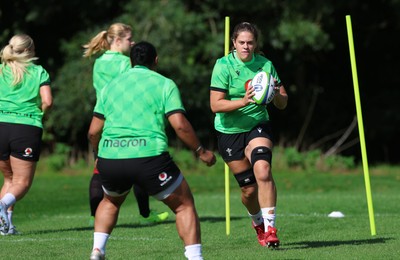 150926 Wales Women Rugby Training Session - Natalia John during a training session ahead of the WXV match against South Africa 