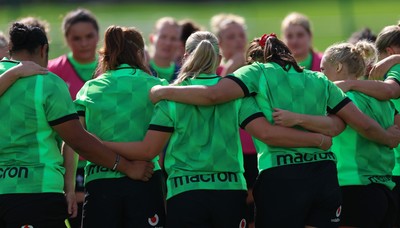 150926 Wales Women Rugby Training Session - The Wales Women rugby squad during a training session ahead of the WXV match against South Africa 