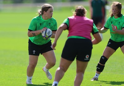 150926 Wales Women Rugby Training Session - Maisie Davies during a training session ahead of the WXV match against South Africa 
