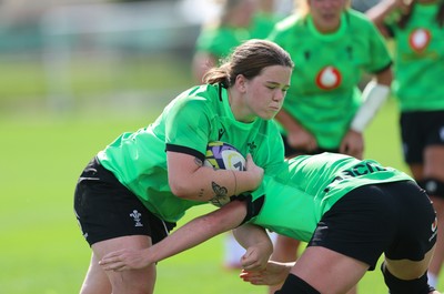 150926 Wales Women Rugby Training Session - Maisie Davies during a training session ahead of the WXV match against South Africa 