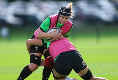 150926 Wales Women Rugby Training Session - Bethan Lewis during a training session ahead of the WXV match against South Africa 