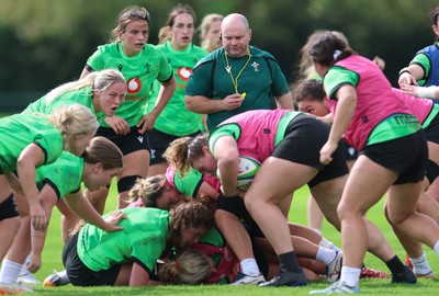 150926 Wales Women Rugby Training Session - Sean Lynn, Wales Head coach during a training session ahead of the WXV match against South Africa 