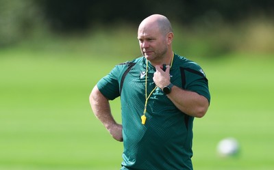 150926 Wales Women Rugby Training Session - Sean Lynn, Wales Head coach  during a training session ahead of the WXV match against South Africa 