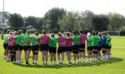 150926 Wales Women Rugby Training Session - The Wales Women rugby squad during a training session ahead of the WXV match against South Africa 