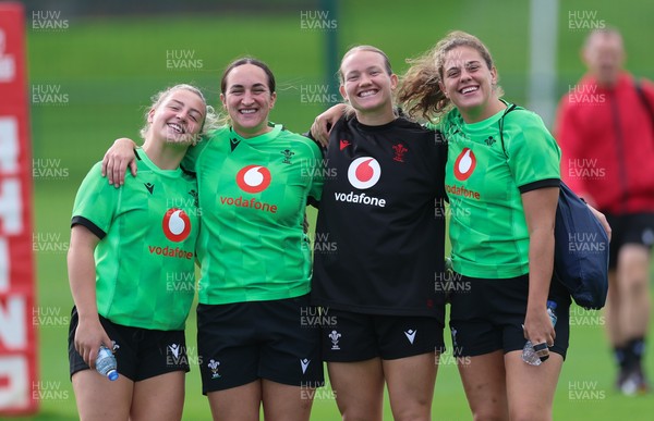 150926 Wales Women Rugby Training Session - Molly Reardon, Courtney Keight, Carys Cox and Natalia John during a training session ahead of the WXV matches against South Africa 