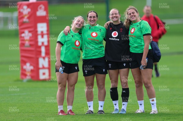 150926 Wales Women Rugby Training Session - Molly Reardon, Courtney Keight, Carys Cox and Natalia John during a training session ahead of the WXV matches against South Africa 