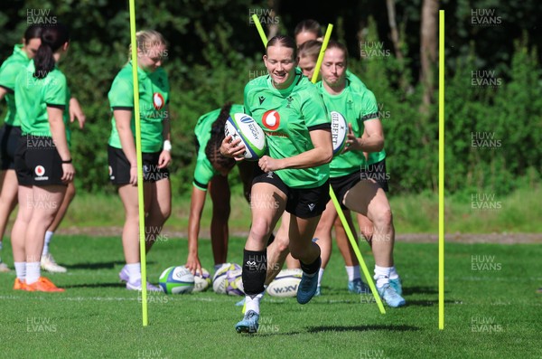 150926 Wales Women Rugby Training Session - Carys Cox during a training session ahead of the WXV match against South Africa 