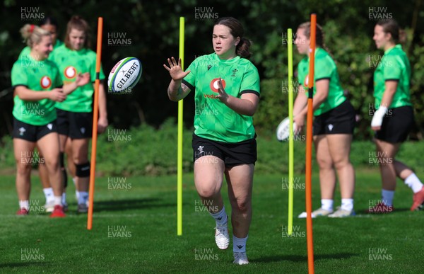 150926 Wales Women Rugby Training Session - Maisie Davies during a training session ahead of the WXV match against South Africa 