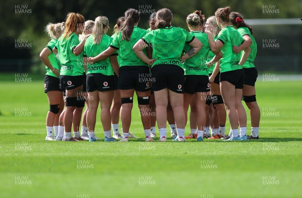 150926 Wales Women Rugby Training Session - The Wales Women rugby squad during a training session ahead of the WXV match against South Africa 