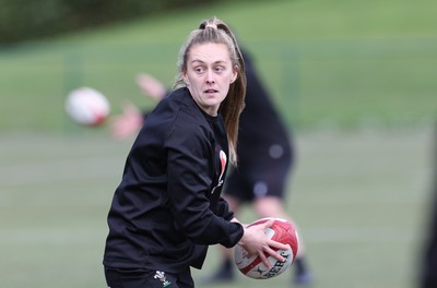 160424 - Wales Women Rugby Training - Hannah Jones during a training session ahead of Wales’ Guinness Women’s 6 Nations match against France