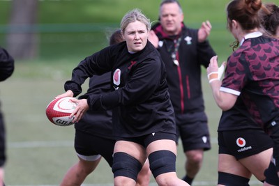 160424 - Wales Women Rugby Training - Alex Callender during a training session ahead of Wales’ Guinness Women’s 6 Nations match against France