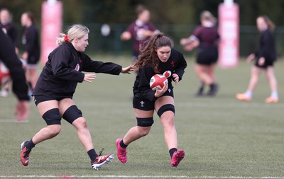 160424 - Wales Women Rugby Training - Gwennan Hopkins during a training session ahead of Wales’ Guinness Women’s 6 Nations match against France