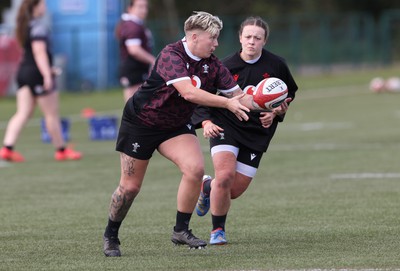 160424 - Wales Women Rugby Training - Donna Rose during a training session ahead of Wales’ Guinness Women’s 6 Nations match against France