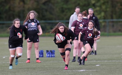 160424 - Wales Women Rugby Training - Gwennan Hopkins during a training session ahead of Wales’ Guinness Women’s 6 Nations match against France