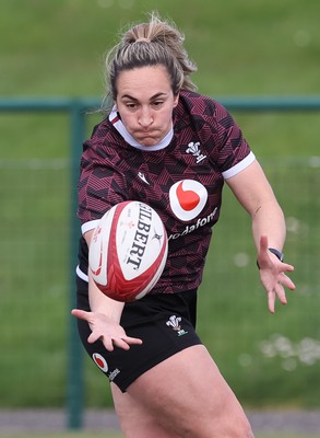 160424 - Wales Women Rugby Training - Courtney Keight during a training session ahead of Wales’ Guinness Women’s 6 Nations match against France