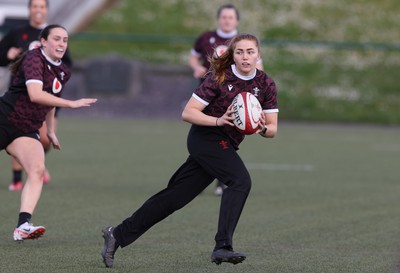 160424 - Wales Women Rugby Training - Niamh Terry during a training session ahead of Wales’ Guinness Women’s 6 Nations match against France