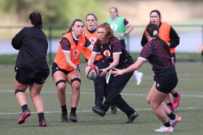 160424 - Wales Women Rugby Training -  Niamh Terry during a training session ahead of Wales’ Guinness Women’s 6 Nations match against France