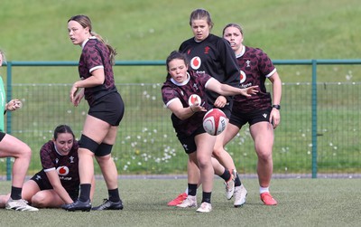 160424 - Wales Women Rugby Training -  Meg Davies during a training session ahead of Wales’ Guinness Women’s 6 Nations match against France