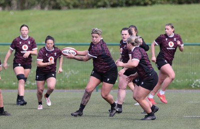 160424 - Wales Women Rugby Training - Donna Rose during a training session ahead of Wales’ Guinness Women’s 6 Nations match against France