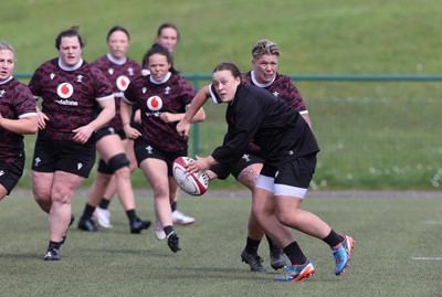 160424 - Wales Women Rugby Training - Lleucu George during a training session ahead of Wales’ Guinness Women’s 6 Nations match against France