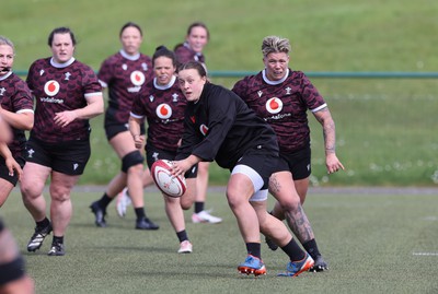 160424 - Wales Women Rugby Training - Lleucu George during a training session ahead of Wales’ Guinness Women’s 6 Nations match against France