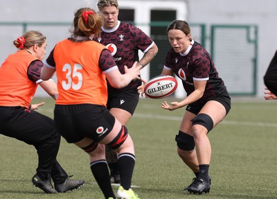 160424 - Wales Women Rugby Training - Alisha Butchers during a training session ahead of Wales’ Guinness Women’s 6 Nations match against France