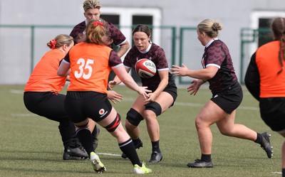 160424 - Wales Women Rugby Training - Alisha Butchers during a training session ahead of Wales’ Guinness Women’s 6 Nations match against France