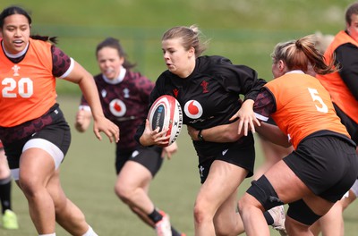 160424 - Wales Women Rugby Training - Mollie Wilkinson during a training session ahead of Wales’ Guinness Women’s 6 Nations match against France