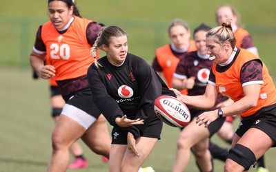 160424 - Wales Women Rugby Training - Mollie Wilkinson during a training session ahead of Wales’ Guinness Women’s 6 Nations match against France