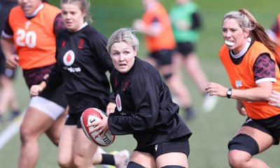 160424 - Wales Women Rugby Training -  Alex Callender during a training session ahead of Wales’ Guinness Women’s 6 Nations match against France