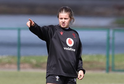 160424 - Wales Women Rugby Training -  Mollie Wilkinson during a training session ahead of Wales’ Guinness Women’s 6 Nations match against France