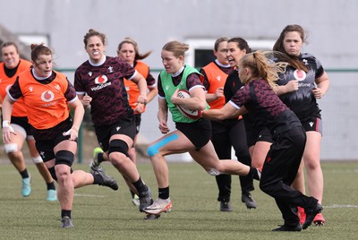 160424 - Wales Women Rugby Training -  Carys Cox during a training session ahead of Wales’ Guinness Women’s 6 Nations match against France