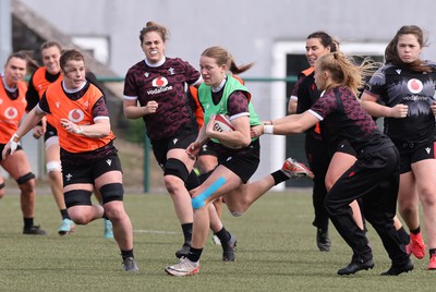 160424 - Wales Women Rugby Training -  Carys Cox during a training session ahead of Wales’ Guinness Women’s 6 Nations match against France