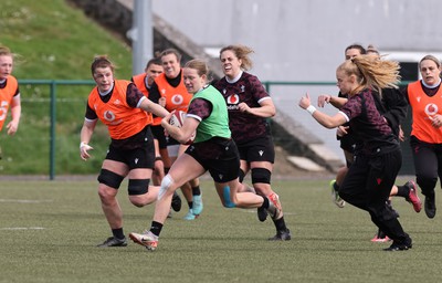 160424 - Wales Women Rugby Training -  Carys Cox during a training session ahead of Wales’ Guinness Women’s 6 Nations match against France