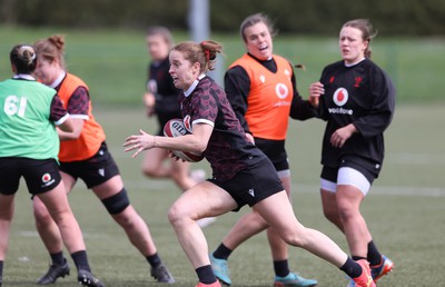 160424 - Wales Women Rugby Training -  Lisa Neumann during a training session ahead of Wales’ Guinness Women’s 6 Nations match against France