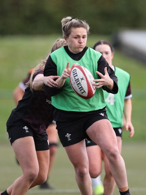 160424 - Wales Women Rugby Training -  Hannah Bluck during a training session ahead of Wales’ Guinness Women’s 6 Nations match against France