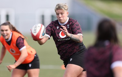 160424 - Wales Women Rugby Training -  Donna Rose during a training session ahead of Wales’ Guinness Women’s 6 Nations match against France