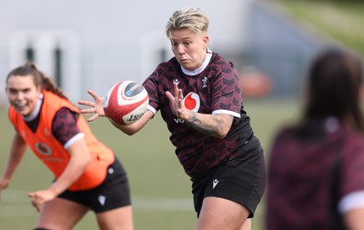 160424 - Wales Women Rugby Training -  Donna Rose during a training session ahead of Wales’ Guinness Women’s 6 Nations match against France