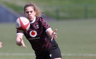 160424 - Wales Women Rugby Training -  Natalia John during a training session ahead of Wales’ Guinness Women’s 6 Nations match against France